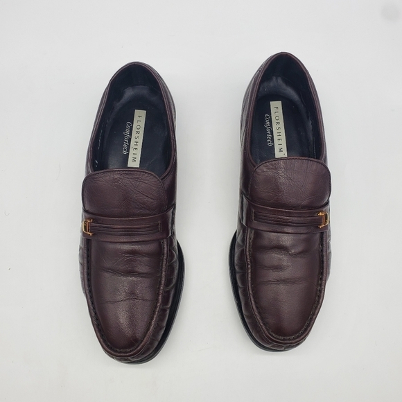 Florsheim Shoes Men 10.5D Riva Moc Toe Bit Loafers Burgundy - Picture 2 of 13
